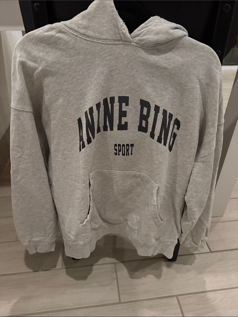 Anine Bing Light Gray Harvey Hoodie Sweatshirt